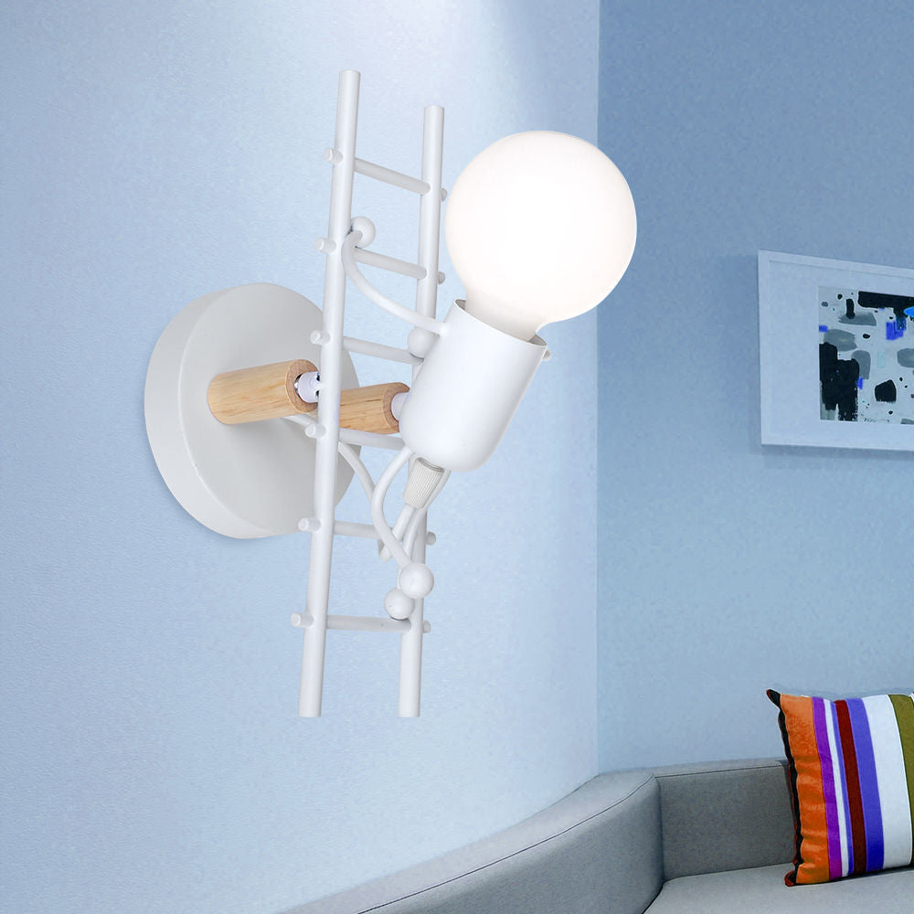 Frendorf | LumiStep Kreatives Leiter-Wandlicht | Moderne Wandlampe mit Humanoid-Design | LED | Dekorative Beleuchtung für Wohnzimmer