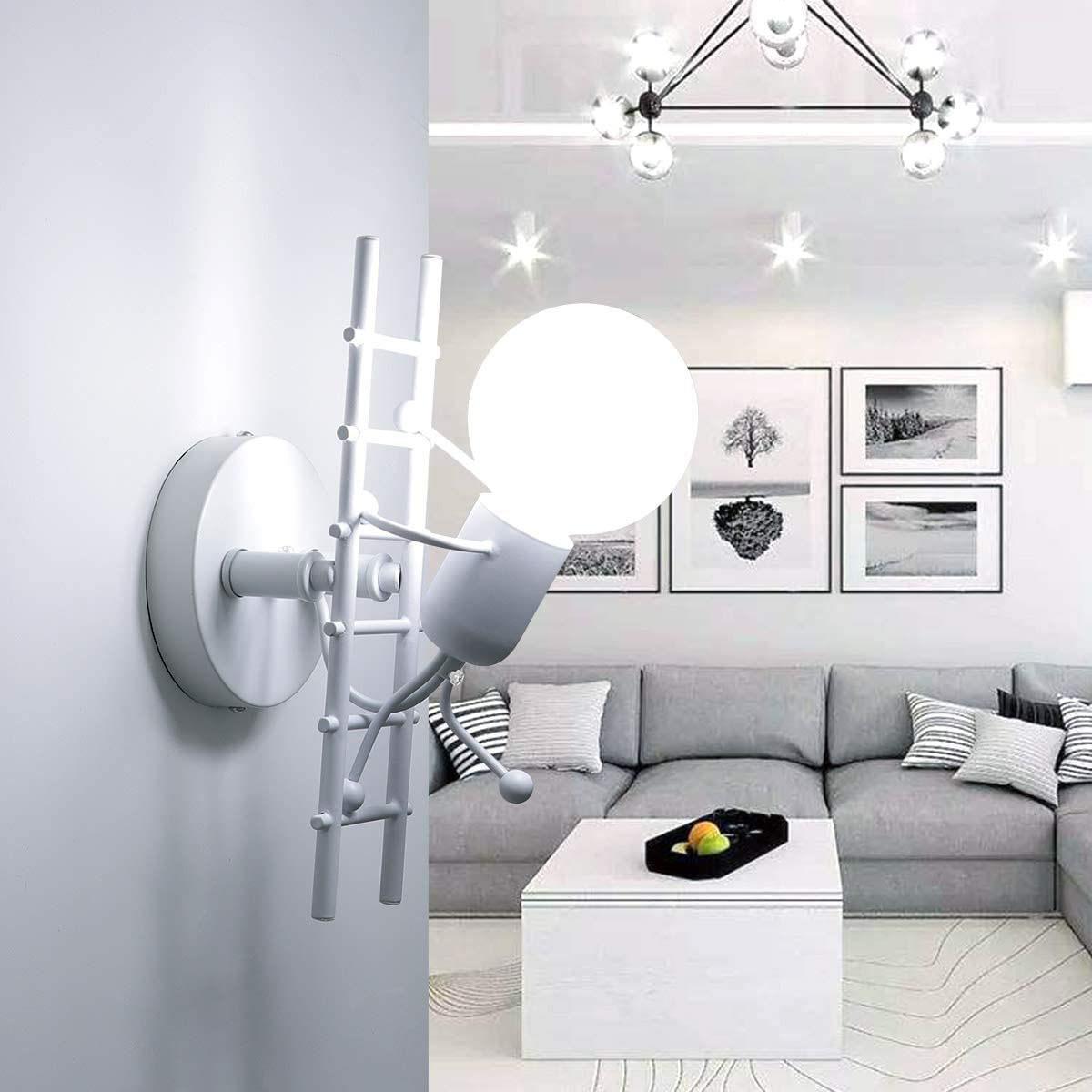 Frendorf | LumiStep Kreatives Leiter-Wandlicht | Moderne Wandlampe mit Humanoid-Design | LED | Dekorative Beleuchtung für Wohnzimmer