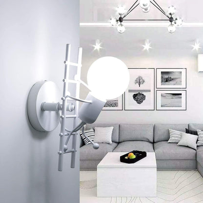 Frendorf | LumiStep Kreatives Leiter-Wandlicht | Moderne Wandlampe mit Humanoid-Design | LED | Dekorative Beleuchtung für Wohnzimmer