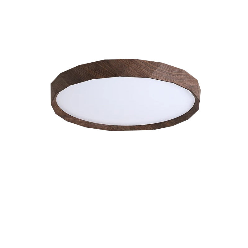 japanische Wassertransfer-Holzmaserung-Eisen-Acryl-LED-Deckenleuchte für das Wohnzimmer
