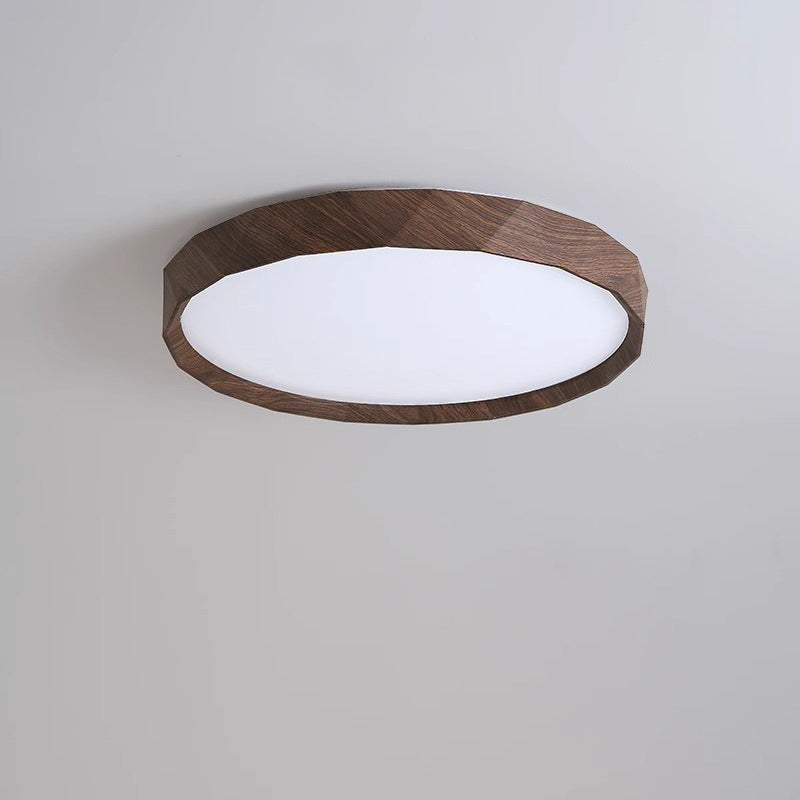 japanische Wassertransfer-Holzmaserung-Eisen-Acryl-LED-Deckenleuchte für das Wohnzimmer