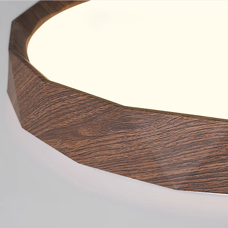 japanische Wassertransfer-Holzmaserung-Eisen-Acryl-LED-Deckenleuchte für das Wohnzimmer