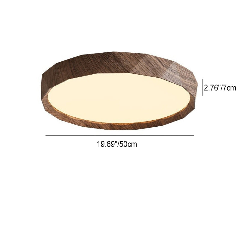 japanische Wassertransfer-Holzmaserung-Eisen-Acryl-LED-Deckenleuchte für das Wohnzimmer