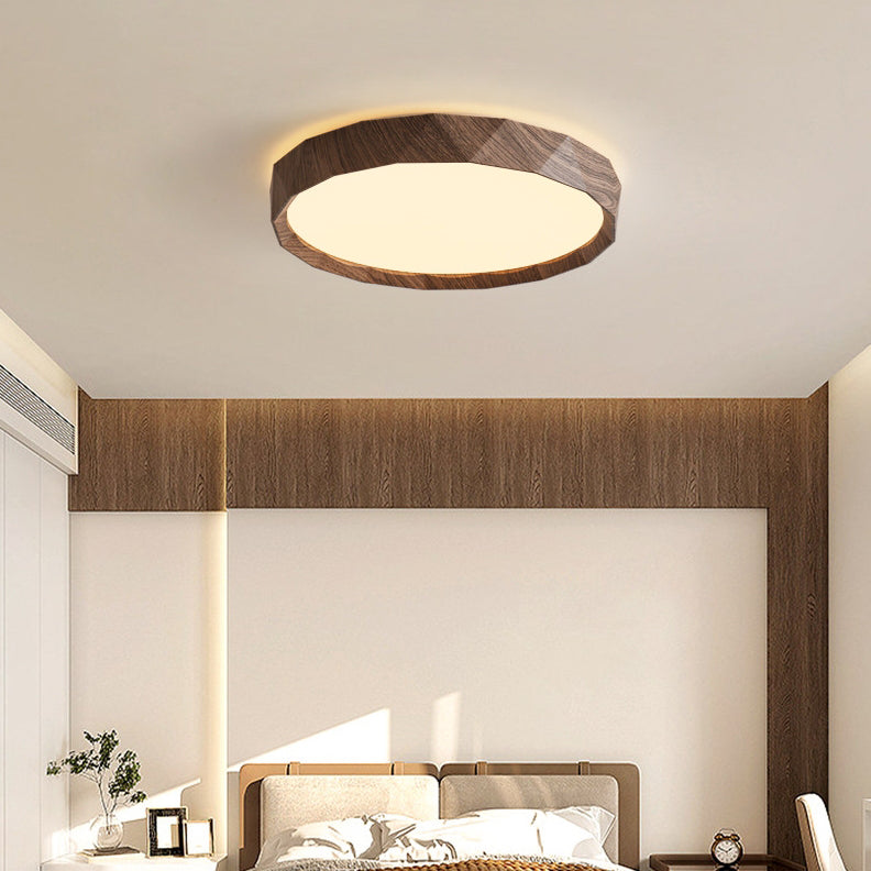 japanische Wassertransfer-Holzmaserung-Eisen-Acryl-LED-Deckenleuchte für das Wohnzimmer
