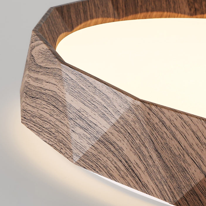 japanische Wassertransfer-Holzmaserung-Eisen-Acryl-LED-Deckenleuchte für das Wohnzimmer