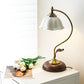 Frendorf | FloraArc Retro Tischlampe | Blumenmuster | Eisen, Glas & Keramik | 1 Licht | Stilvoll für Schlafzimmer
