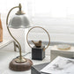 Frendorf | FloraArc Retro Tischlampe | Blumenmuster | Eisen, Glas & Keramik | 1 Licht | Stilvoll für Schlafzimmer