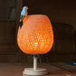 Frendorf | Bamboro Japanisches Design Tischlampe | Handgefertigte Bambus-Weberei | Holz & Metall | Schlafzimmerbeleuchtung