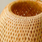 Frendorf | Bamboro Japanisches Design Tischlampe | Handgefertigte Bambus-Weberei | Holz & Metall | Schlafzimmerbeleuchtung