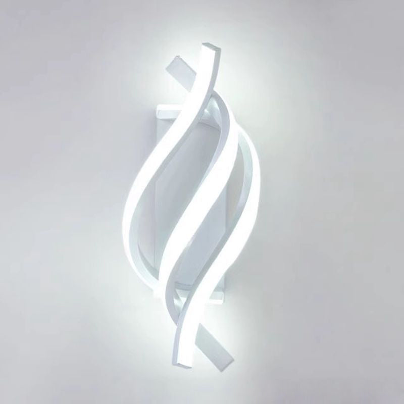 Zeitgenössische Nordische Spiral Eisen Silikon LED Wandleuchte für Schlafzimmer