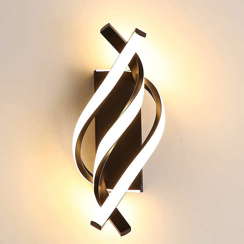 Zeitgenössische Nordische Spiral Eisen Silikon LED Wandleuchte für Schlafzimmer