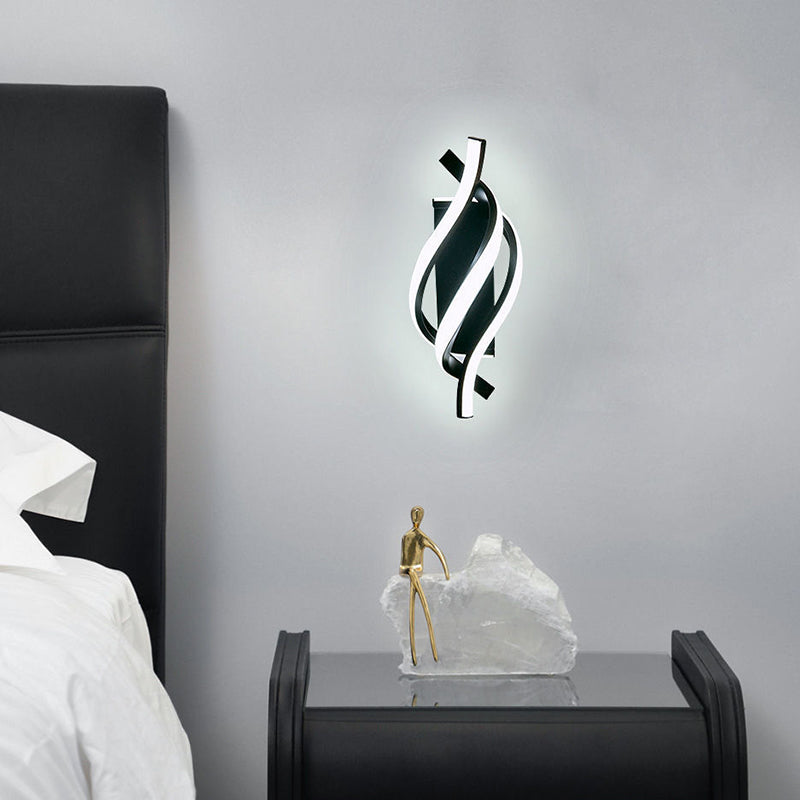 Zeitgenössische Nordische Spiral Eisen Silikon LED Wandleuchte für Schlafzimmer
