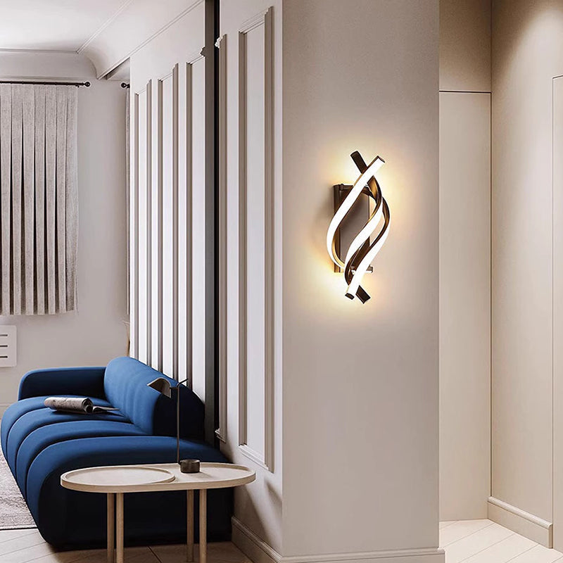 Zeitgenössische Nordische Spiral Eisen Silikon LED Wandleuchte für Schlafzimmer