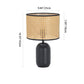 Zeitgenössische Retro-Weave Rattan Trommel Form Eisen 1-Licht Tischlampe Für Schlafzimmer