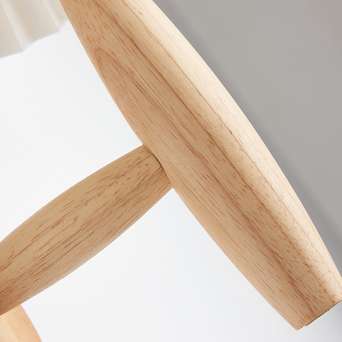 Traditioneller chinesischer plissierter Regenschirm Stoff Schatten Holz 1-Licht Wandlampe für das Wohnzimmer
