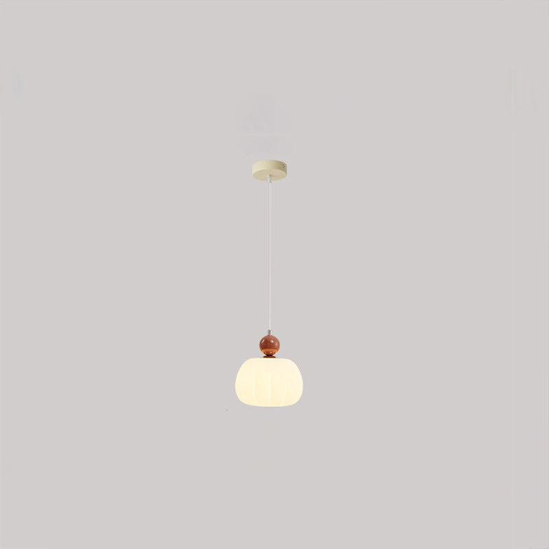 nordische runde Kürbisform Hardware PE 1-Licht Pendelleuchte für das Schlafzimmer