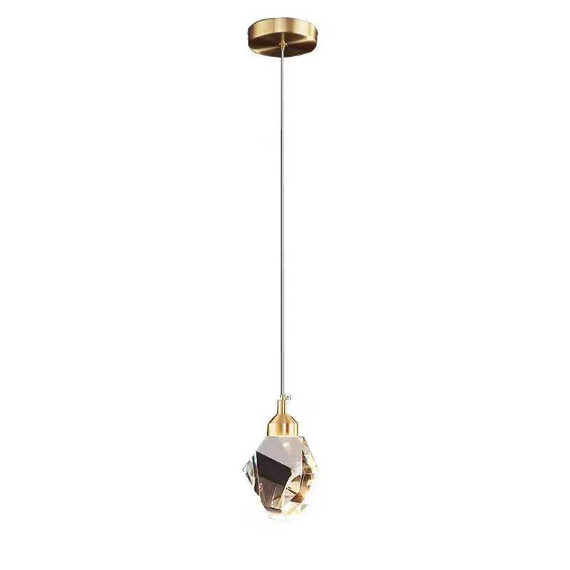 Luxus Diamant Würfel Kristall Eisen LED Pendelleuchte Für Schlafzimmer