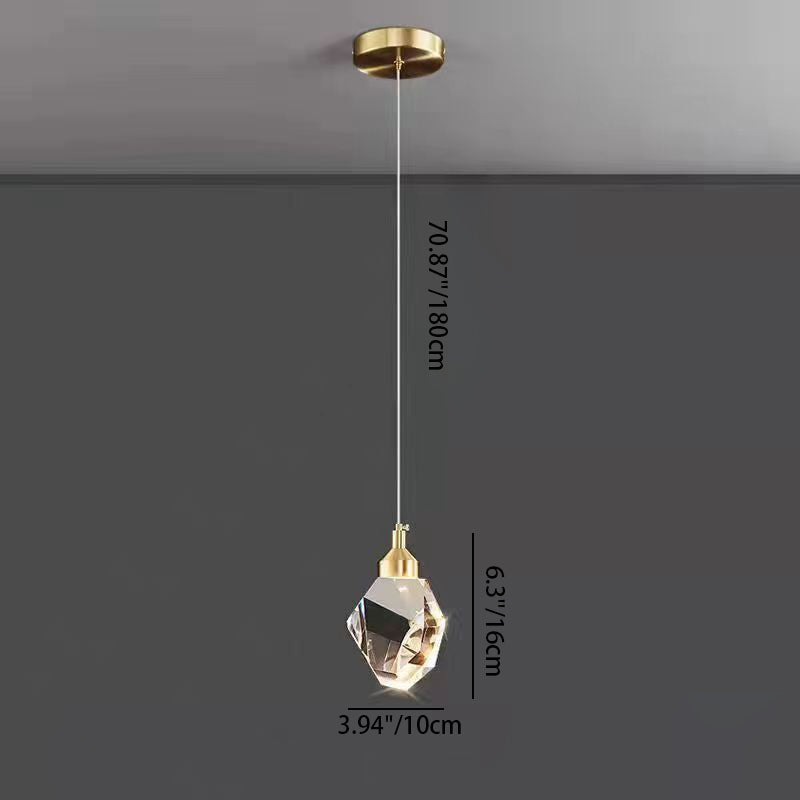 Luxus Diamant Würfel Kristall Eisen LED Pendelleuchte Für Schlafzimmer