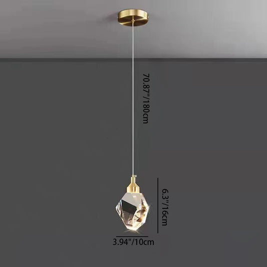 Luxus Diamant Würfel Kristall Eisen LED Pendelleuchte Für Schlafzimmer