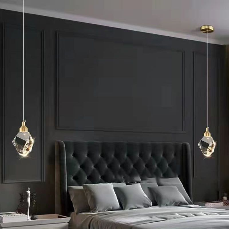 Luxus Diamant Würfel Kristall Eisen LED Pendelleuchte Für Schlafzimmer