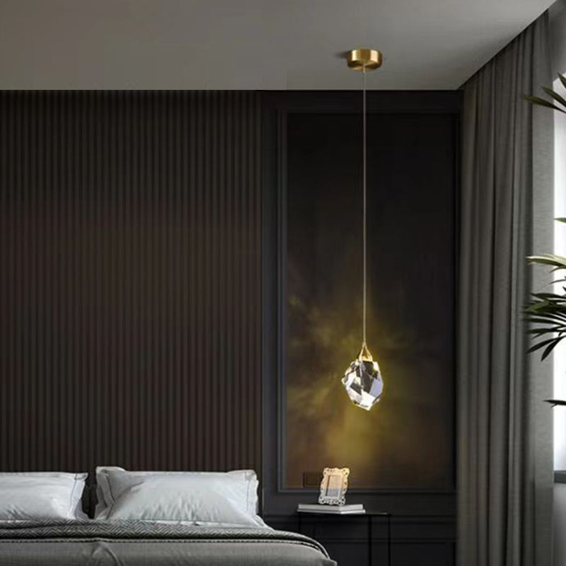 Luxus Diamant Würfel Kristall Eisen LED Pendelleuchte Für Schlafzimmer