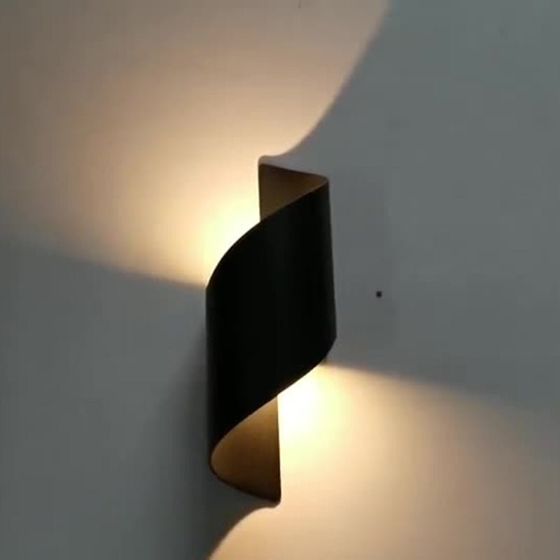 Moderne Minimalistische Wasserdichte Spiral Aluminium Acryl LED Wandleuchte für Schlafzimmer