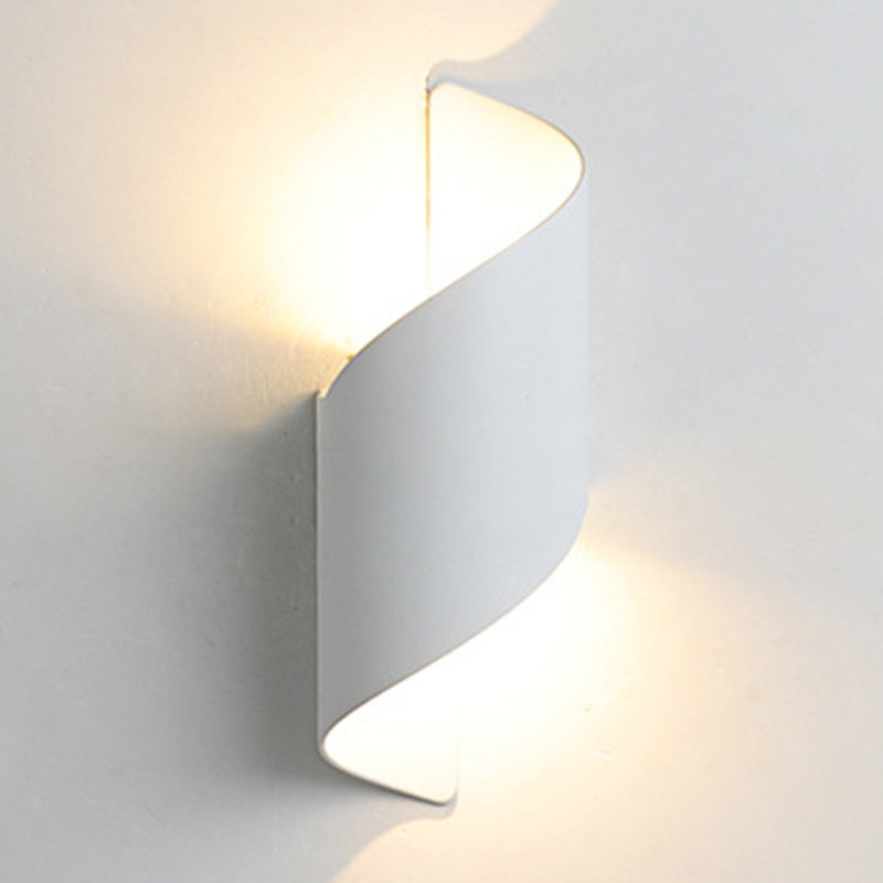 Moderne Minimalistische Wasserdichte Spiral Aluminium Acryl LED Wandleuchte für Schlafzimmer