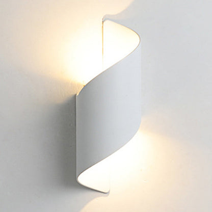 Moderne Minimalistische Wasserdichte Spiral Aluminium Acryl LED Wandleuchte für Schlafzimmer