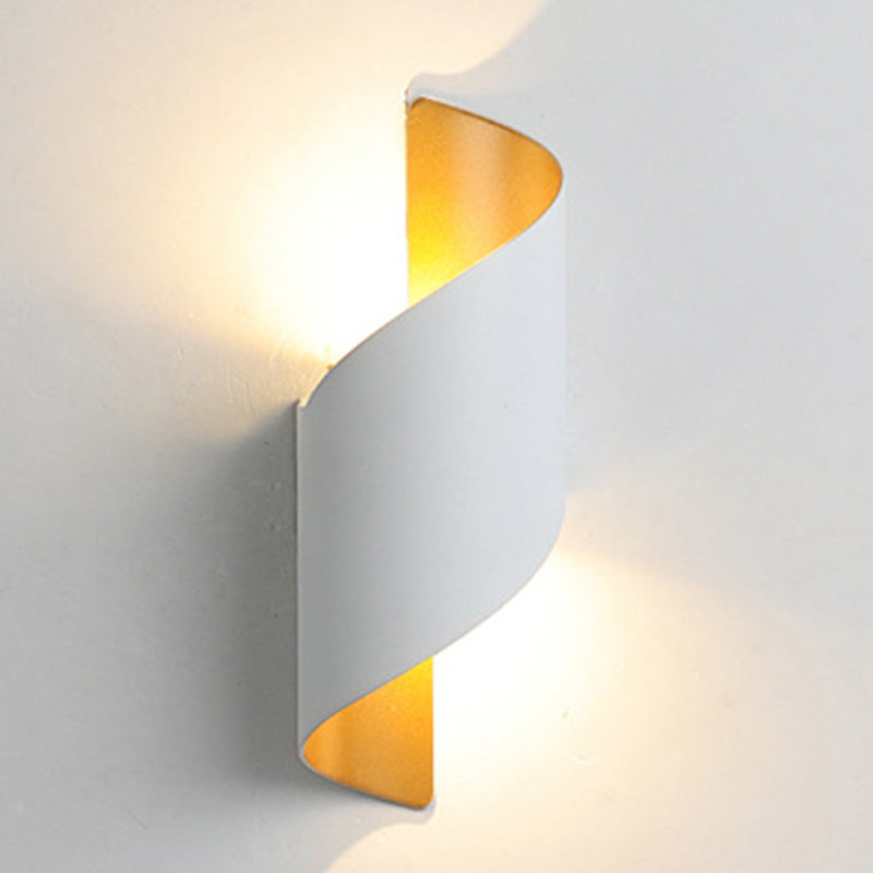 Moderne Minimalistische Wasserdichte Spiral Aluminium Acryl LED Wandleuchte für Schlafzimmer