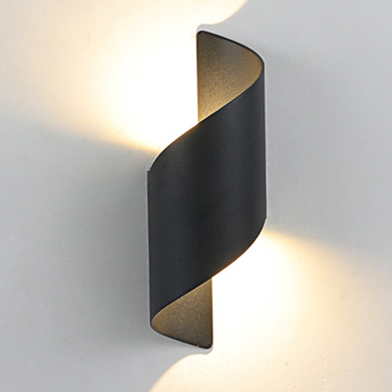Moderne Minimalistische Wasserdichte Spiral Aluminium Acryl LED Wandleuchte für Schlafzimmer
