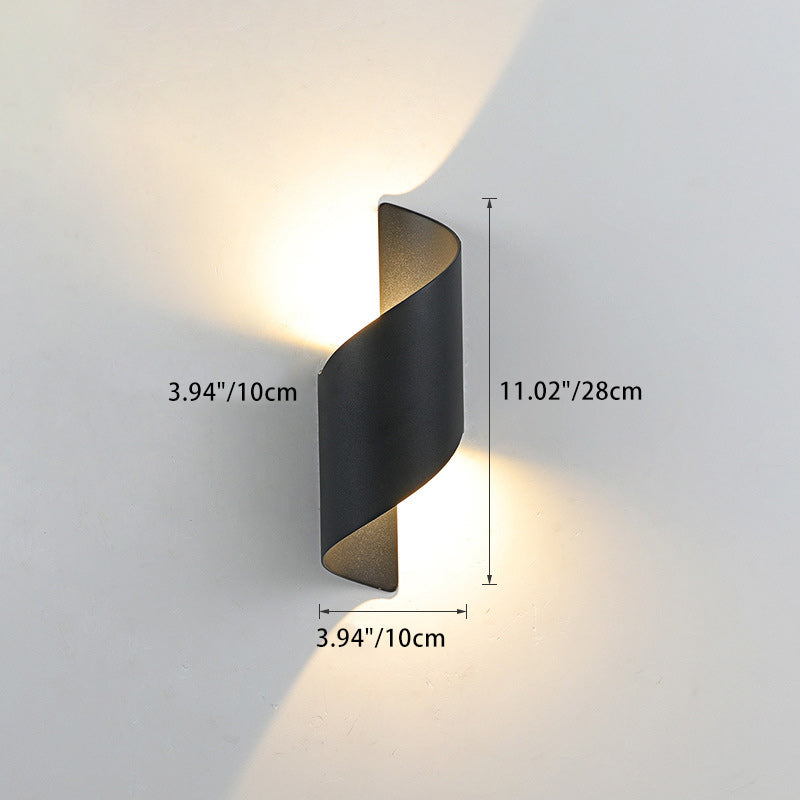 Moderne Minimalistische Wasserdichte Spiral Aluminium Acryl LED Wandleuchte für Schlafzimmer