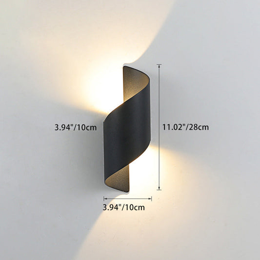 Moderne Minimalistische Wasserdichte Spiral Aluminium Acryl LED Wandleuchte für Schlafzimmer