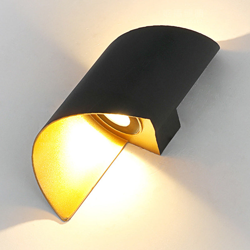 Moderne Minimalistische Wasserdichte Spiral Aluminium Acryl LED Wandleuchte für Schlafzimmer