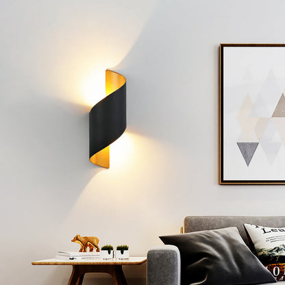 Moderne Minimalistische Wasserdichte Spiral Aluminium Acryl LED Wandleuchte für Schlafzimmer