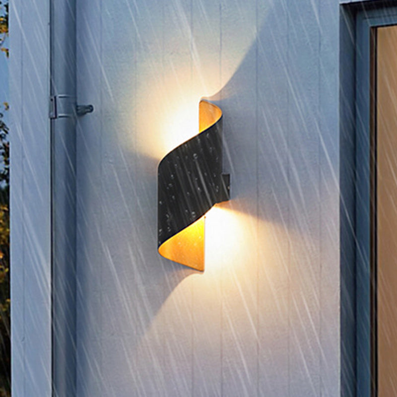 Moderne Minimalistische Wasserdichte Spiral Aluminium Acryl LED Wandleuchte für Schlafzimmer