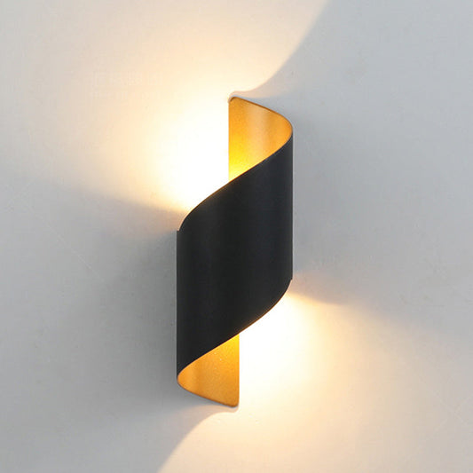 Moderne Minimalistische Wasserdichte Spiral Aluminium Acryl LED Wandleuchte für Schlafzimmer