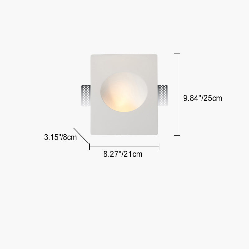 Frendorf | Plastrova Wandlampe | Minimalistisches Design | Eingebaute Gipsleuchte | Runde Wandleuchte