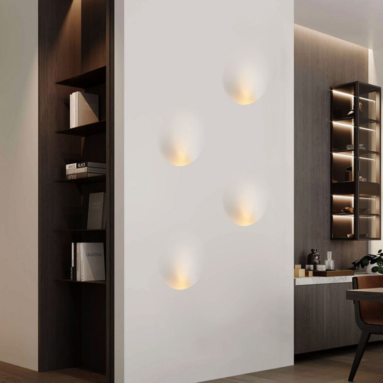 Frendorf | Plastrova Wandlampe | Minimalistisches Design | Eingebaute Gipsleuchte | Runde Wandleuchte