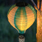 Zeitgenössischer kreativer Solar-Heißluftballon-Stoffschirm LED Außenpendelleuchte für Terrasse draußen