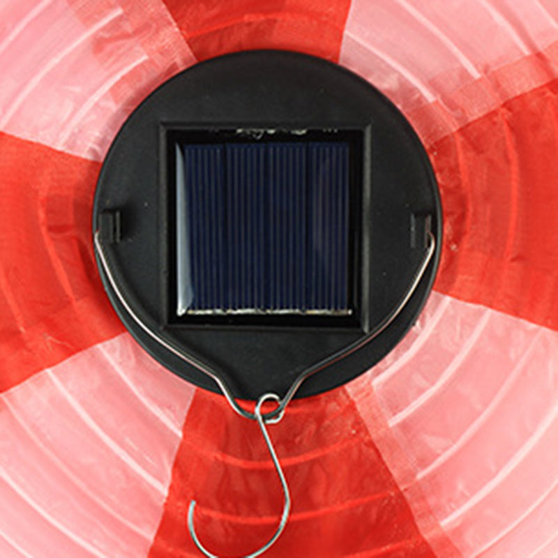 Zeitgenössischer kreativer Solar-Heißluftballon-Stoffschirm LED Außenpendelleuchte für Terrasse draußen