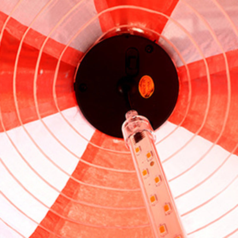 Zeitgenössischer kreativer Solar-Heißluftballon-Stoffschirm LED Außenpendelleuchte für Terrasse draußen