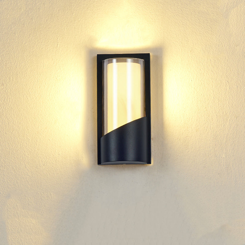 Zeitgenössische industrielle Aluminium-Acryl-LED wasserdichte Außenwandlampe für den Garten