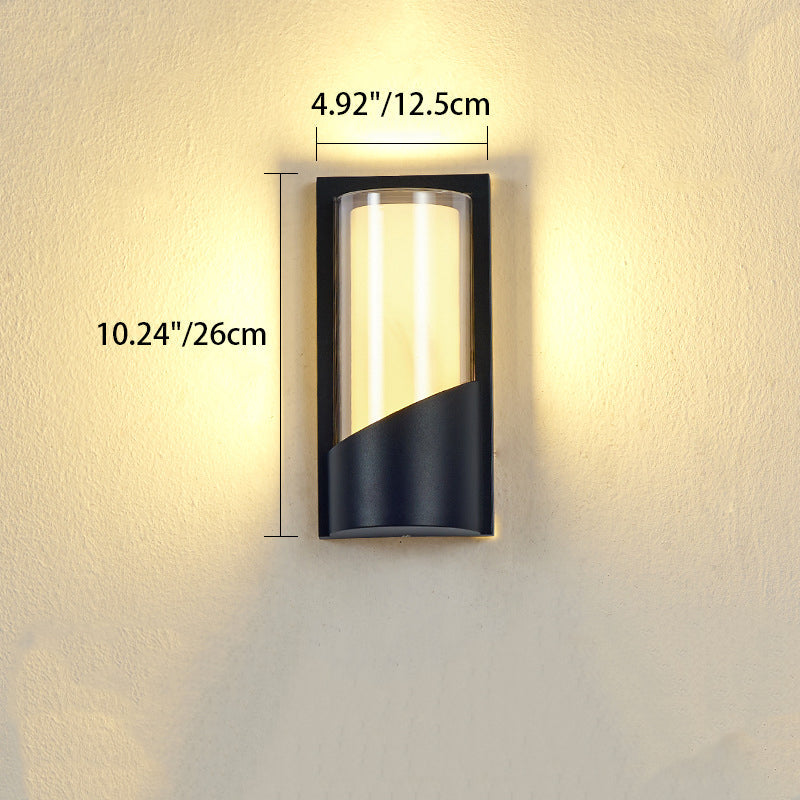 Zeitgenössische industrielle Aluminium-Acryl-LED wasserdichte Außenwandlampe für den Garten