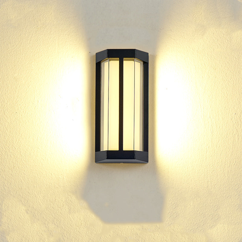 Zeitgenössische industrielle Aluminium-Acryl-LED wasserdichte Außenwandlampe für den Garten