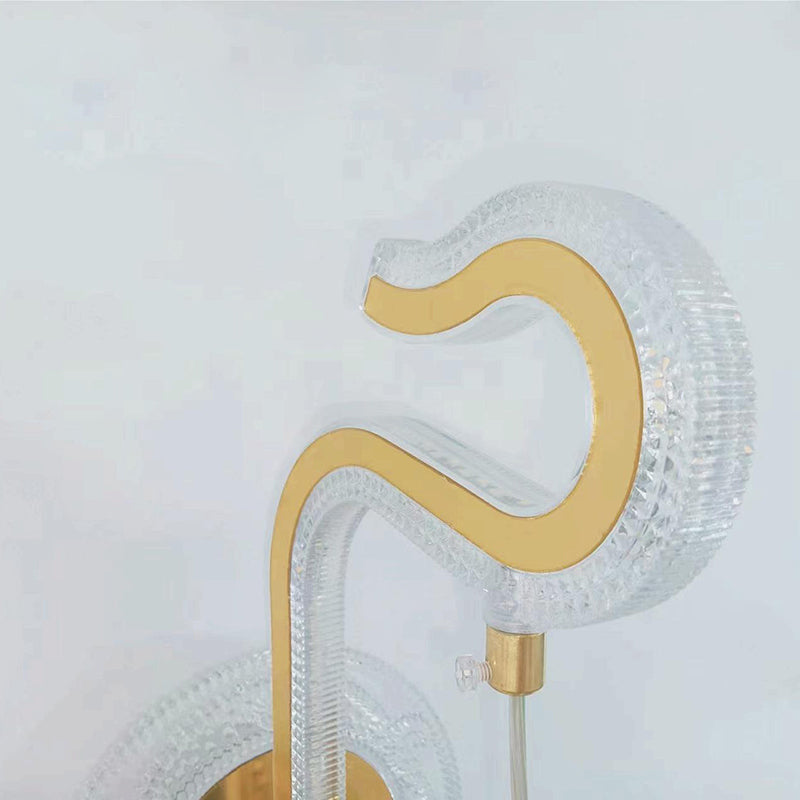 Zeitgenössische Luxus Gebogene Kristall Acryl LED Wandlampe Für Wohnzimmer