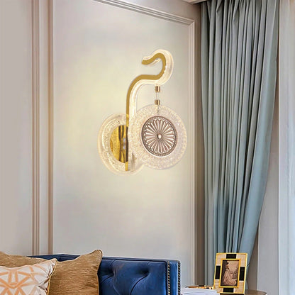 Zeitgenössische Luxus Gebogene Kristall Acryl LED Wandlampe Für Wohnzimmer
