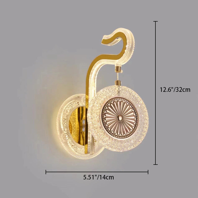 Zeitgenössische Luxus Gebogene Kristall Acryl LED Wandlampe Für Wohnzimmer