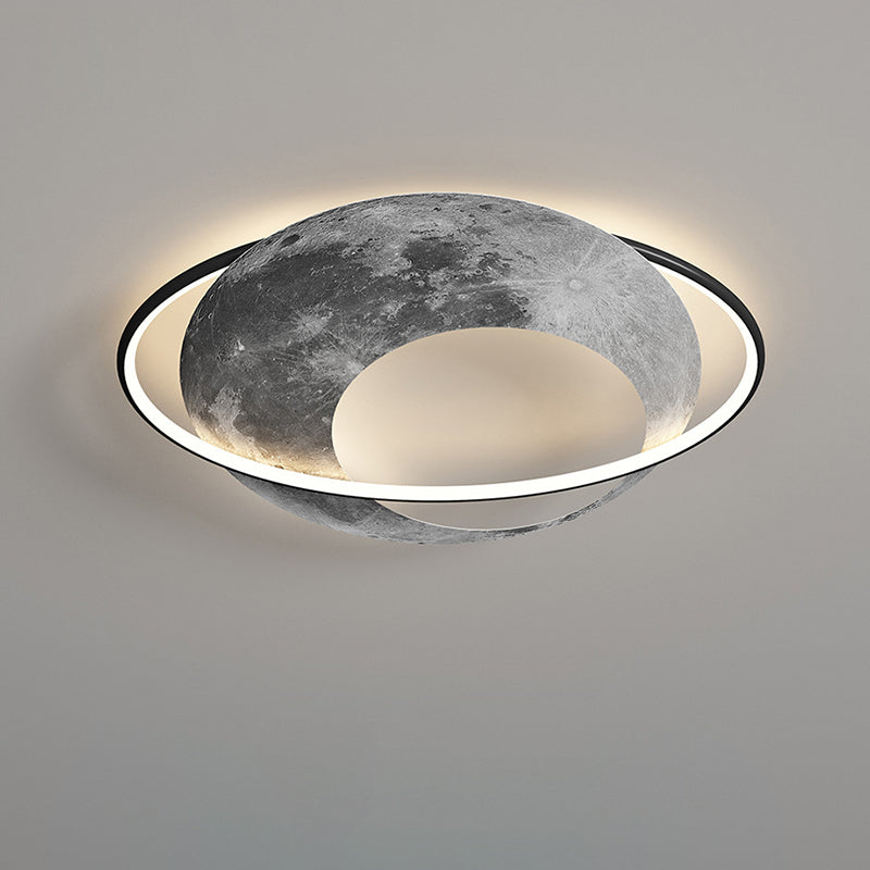 Zeitgenössische kreative Planet Aluminium Acryl LED Deckenleuchte für das Schlafzimmer