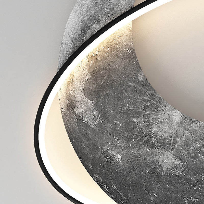 Zeitgenössische kreative Planet Aluminium Acryl LED Deckenleuchte für das Schlafzimmer