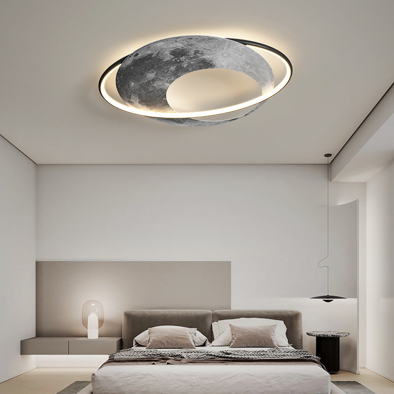 Zeitgenössische kreative Planet Aluminium Acryl LED Deckenleuchte für das Schlafzimmer